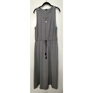 Talbots Maxi Sleeveless Dress Size XL Black & White